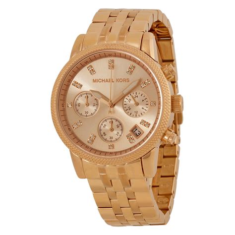 rose gold tone michael kors watch|Michael Kors ritz chronograph.